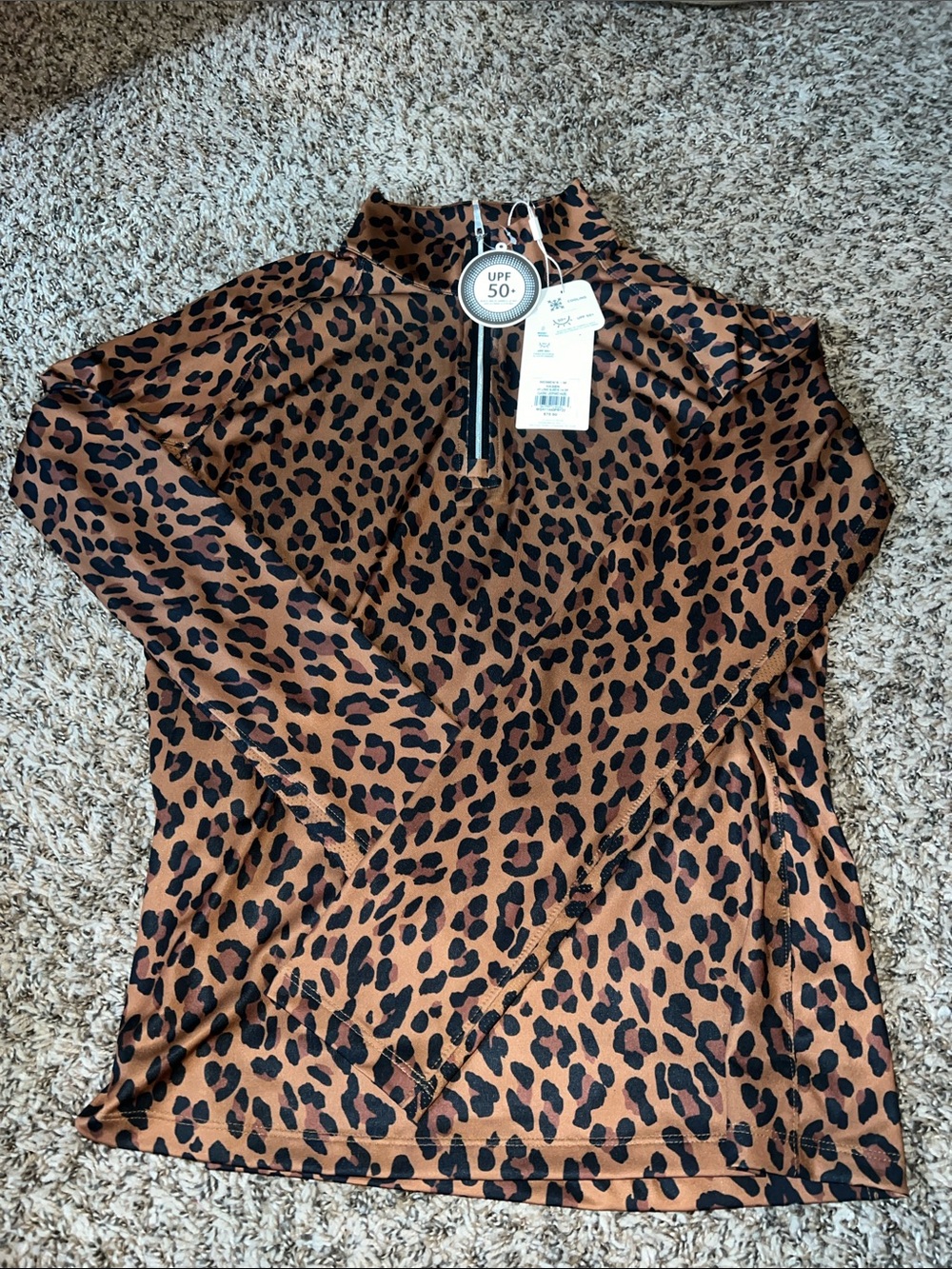 SPF 50 leopard print pull over